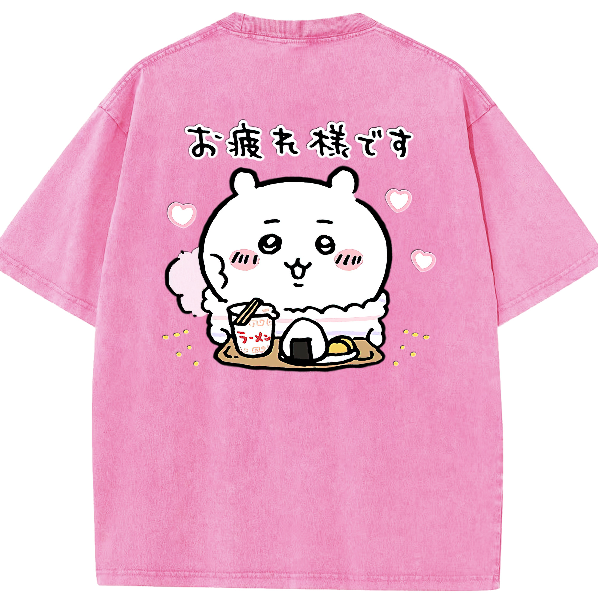 （画像用） ちいかわ ちいかわ Chii-kawa chiikawa 綿100% ヴィンテージ風 半袖Tシャツ（背面プリント）